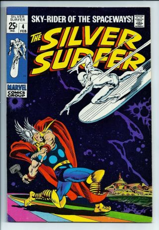 Rare 1969 Marvel Comics Silver Surfer 4 Vs.  Thor John Buscema Art Marvelmania
