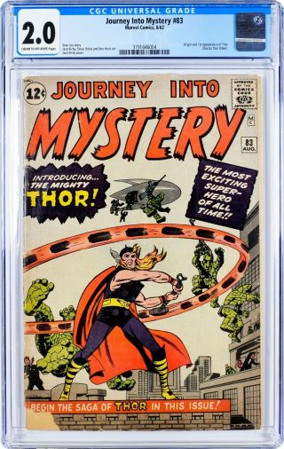 Journey Into Mystery 83,  1962,  Thor Cgc 2.  0.  Low Starting Bid
