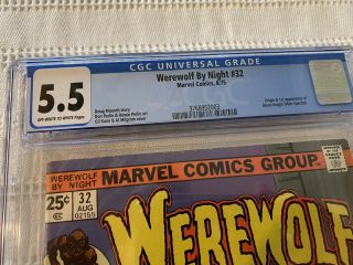 CGC 5.  5 WEREWOLF BY NIGHT 32 1ST APPEARANCE OF MOON KNIGHT OW/W PAGES 2