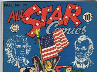 All Star Comics 22 DC 1944 Classic Flag Cover 3