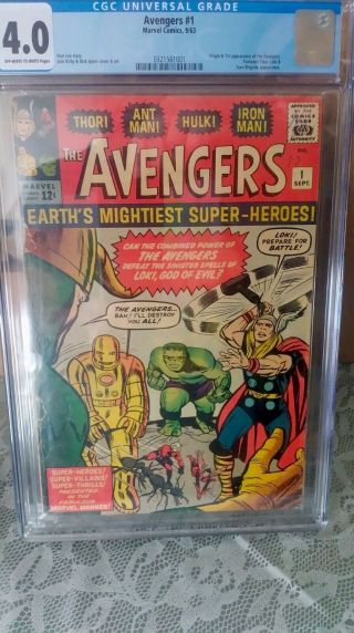 Avengers 1,  Cgc 4.  0,  Silver Age 1963,  Marvel Comics