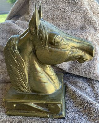 Vintage 1954 Art Deco Virginia Metalcrafters " The Stallion " Horse Bookends