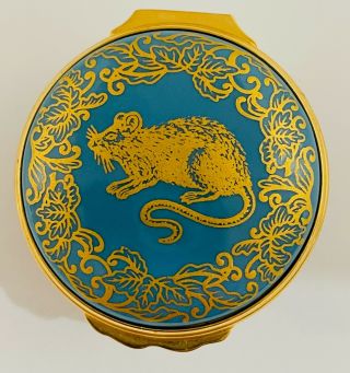 Rare Halcyon Days Chinese Zodiac Box,  Year Of The Rat