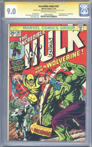Incredible Hulk 181 Vol 1 Cgc 9.  0 Ss Signed By Stan Lee Len Wein & Herb Trimpe