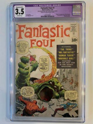 Fantastic Four 1 - Cgc 3.  5 - Marvel 1961