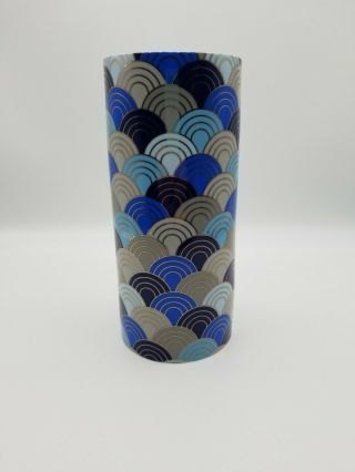 Jonathan Adler Carnaby Scales Vase Blue Aqua Platinum