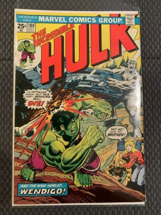 The Incredible Hulk 180 (nov 1974,  Marvel) First Wolverine Cameo Bronze Age