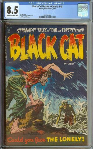 Black Cat Mystery Comics 48 Cgc 8.  5 Cr/ow Pages // Golden Age Pre Code Horror