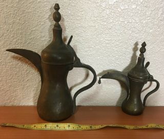 Two Vintage Handmade Arabic Dallahs (coffee Pots)