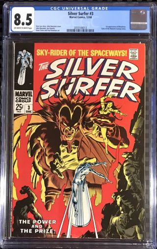 Silver Surfer 3 Cgc 8.  5 1st First Apperance Of Myphisto 1968