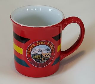 Pendleton Woolen Mills Rainier Park Blanket Mug Lg 18 Oz Red Stripe Ceramic