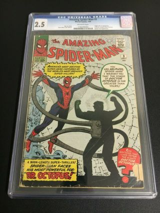 Spider - Man 3 Cgc 2.  5 Ow Pages - Origin/1st Appearance Of Doctor Octopus