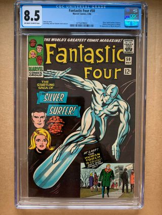 Fantastic Four 50 Cgc 8.  5 Marvel 5/66 Silver Surfer Battles Galactus