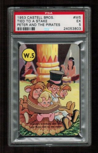 Psa 5 " The Lost Boys Tied To A Stake " 1953 Disney Peter Pan Castell Card W5