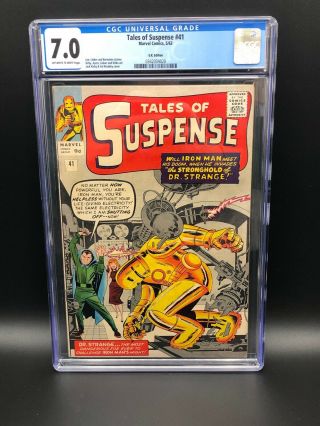 Tales Of Suspense 41 Uk Edition Cgc 7.  0 Marvel 1963 3rd Iron Man Avengers
