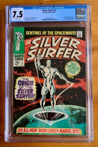 Silver Surfer 1 (1968) Cgc 7.  5 - Origin Of The Silver Surfer
