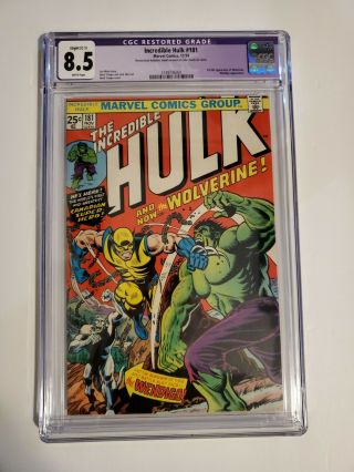 The Incredible Hulk 181 Cgc 8.  5 - 1st Appearance Of Wolverine Slight Color Touch
