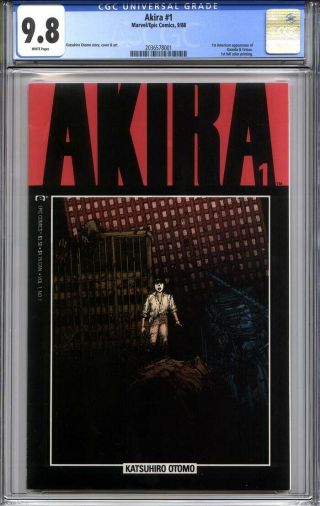 Akira 1 Cgc 9.  8 (1st Print) 1st American Appearance Of Kaneda & Tetsuo