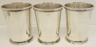 Set Of 3 Vintage Patrick Henry Silver Plate Julep Cup Made England No Monog
