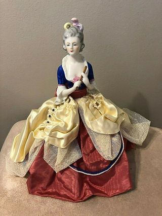 Goebel Half Doll Tea Cozy Doll - Marie Antoinette With Stand - Vintage