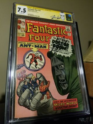 Fantastic Four 16 Cgc 7.  5 Ss Stan Lee Label Doctor Dr Doom Ant - Man Signature