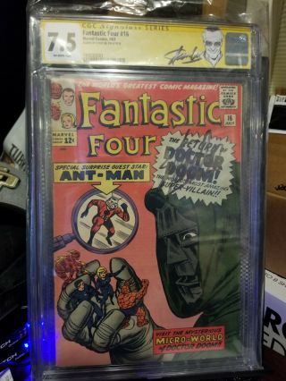 Fantastic Four 16 CGC 7.  5 SS Stan Lee Label Doctor Dr Doom Ant - Man Signature 5