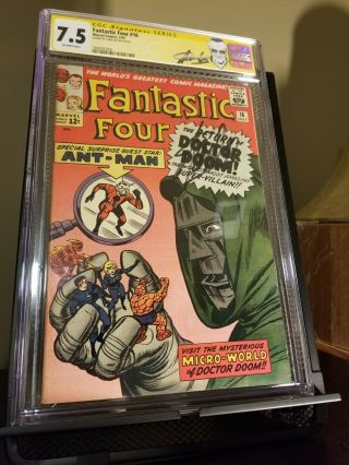 Fantastic Four 16 CGC 7.  5 SS Stan Lee Label Doctor Dr Doom Ant - Man Signature 6