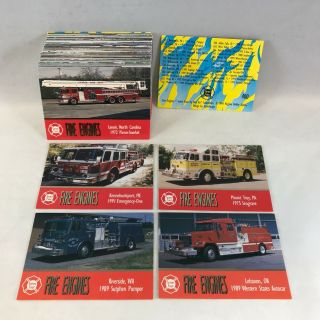 Fire Engines Series 4 (bon Air/1994) Complete Trading Card Set Trucks Fireman