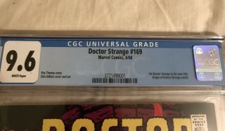 Doctor Strange 169 CGC 9.  6 WHITE PAGES,  GIVEAWAY TO MY FIRST EBAY BUYER 3