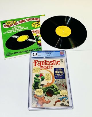 Marvel Comics Fantastic Four 1 Golden Record Reprint W/record Cgc 6.  5 Set