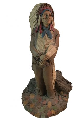 Tom Clark Chief Hollow Horn Bear Sioux Native American Indian Statue Sculpture
