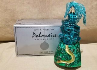 Rare Polonaise Kurt S.  Adler Emerald City Wizard Of Oz Glass Ornament