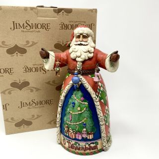 Jim Shore Enesco O Tannenbaum Santa Folk Art Christmas Holiday Figurine 4022921