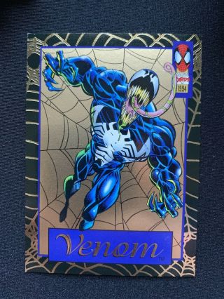 1994 Marvel Spider - Man Venom Gold Foil Web Insert Card,  1 Of 6