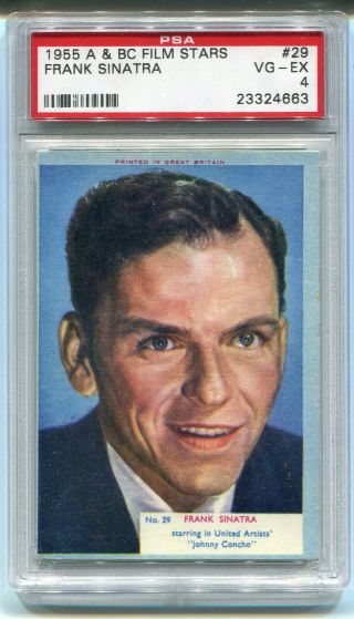 1955 A & Bc A&bc Film Stars 29 Frank Sinatra Graded Movie Card Psa 4 Vg - Ex Nq