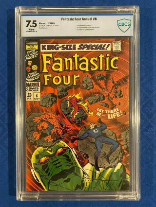 Fantastic Four Ann 6 - 1st Annihilus,  Franklin Richards - 7.  5 Cbcs - White Pgs