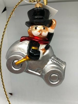 Vintage 1997 Radko Christmas Glass Ornament Monopoly Roadster Rich Pennybags
