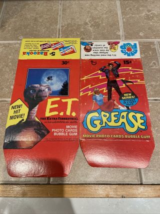 Vintage Grease Movie Series 1 & E.  T.  Photo Cards 1978 Empty Boxes