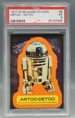 R2 - D2 Droid Psa 5 Topps Star Wars Sticker Card 5 1977 Vintage Blue