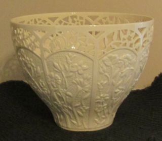 Tall Lenox White Porcelain Jasmine Centerpiece Bowl Dish