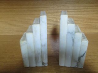 Vintage Art Deco Italian Alabaster Bookends Library Set Hand Carved Italy Books