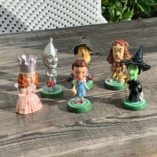 Rare Set 6 Wizard Of Oz Westland Mini Bobblehead Glinda Witch Dorothy Lion Htf