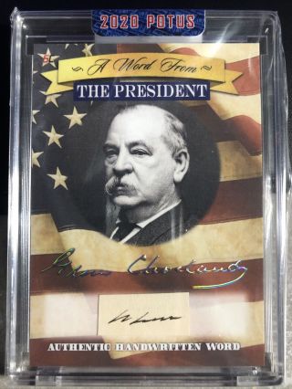 2020 A Word From Potus - Grover Cleveland Authentic Written Word Card Awf - Gc