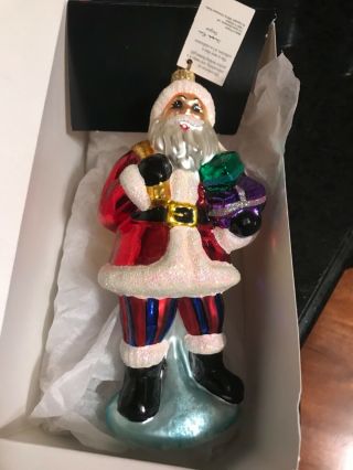 Christopher Radko " Santa Joy” Ornament Large Santa W/tag