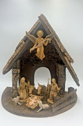 Vintage Nativity Manger Scene Figures Depose Italy 10 Pc Set Creche Fontanini