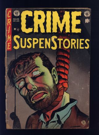 Crime Suspenstories 20 Vg - Classic Hanging Cover,  Crandall,  Craig,  Kamen,  Davis