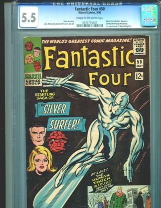 Fantastic Four 50 Cgc 5.  5 Marvel Comics Stan Lee Classic Silver Surfer Cover