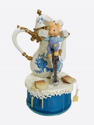 Vtg Enesco Mice Tea Party Tea Lightful Small World Of Music Box Tea For Two 1995