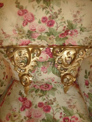 Vintage Gold Gilt Rococo Wood Florentine Style Wall Shelf Set