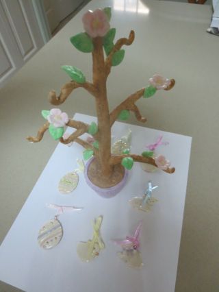 Lenox Fine Ivory China Easter Tree With 8 Lenox Ornaments
